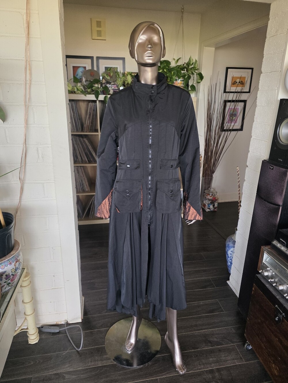 Pile Ou Face Black Long Trench
